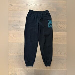 Fila boys / youth black joggers sz 14/16 EUC